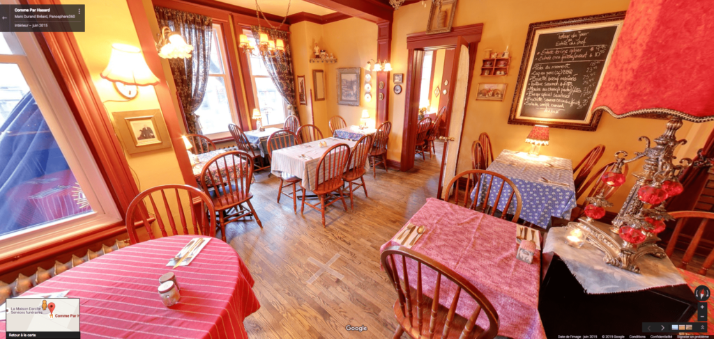 visite virtuelle google du restaurant comme par hasrd