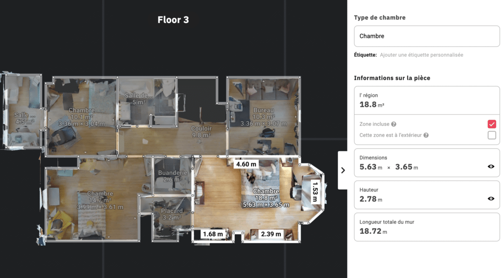 Example floor plan Matterport 2024